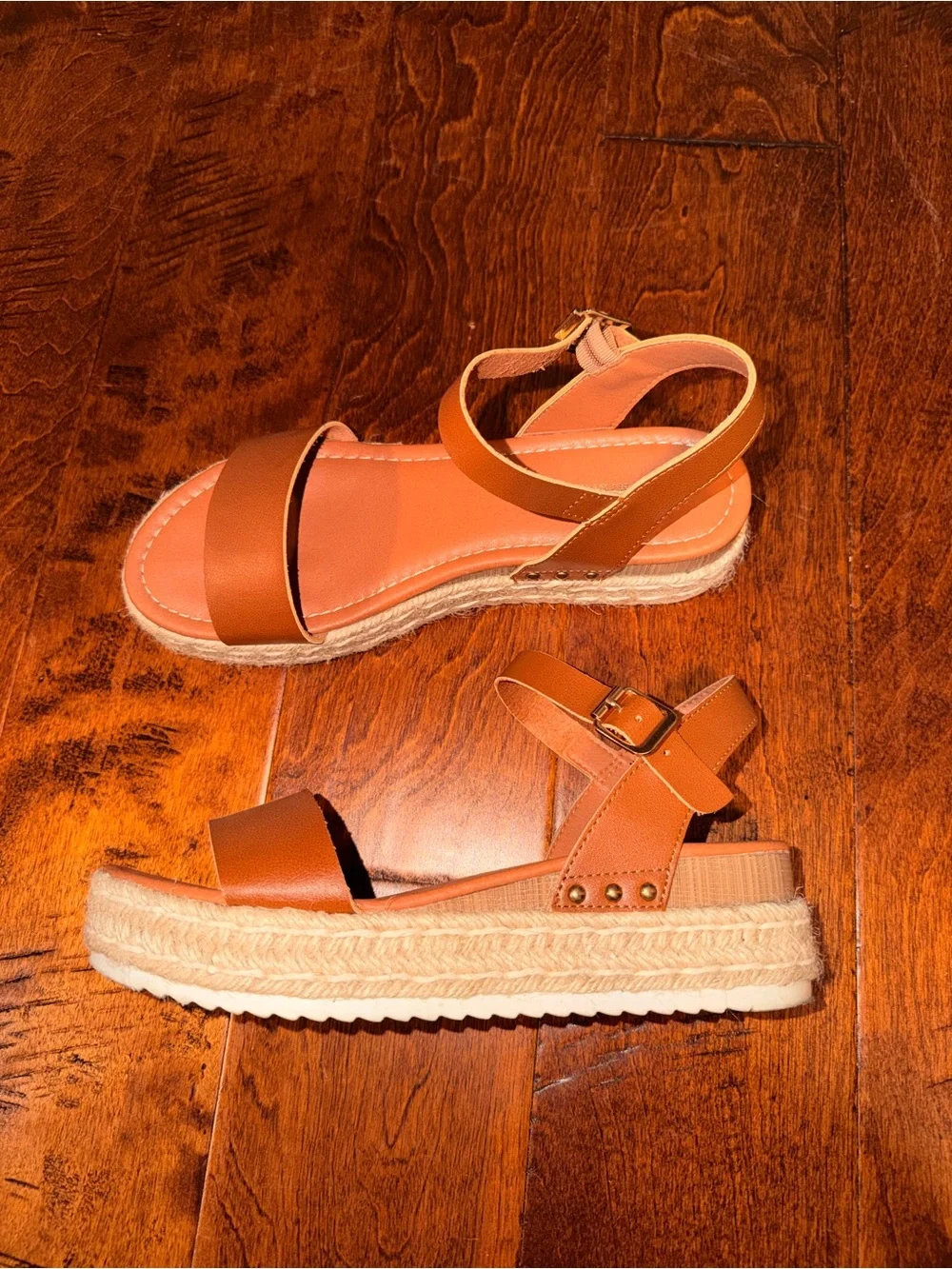 Women's Tan Espadrille Platform Sandals